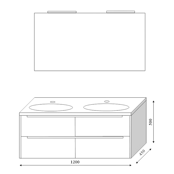 Тумба з умивальником MARSAN LOUISE 1200(2) біла LOUISE-T-U1200-M2W фото