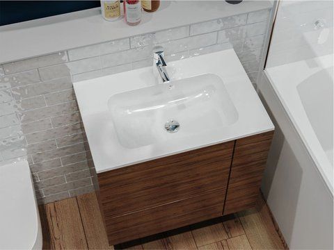Умивальник на тумбу  DELLA 13,4*70*45 Глянець Білий 0000178 15389 фото