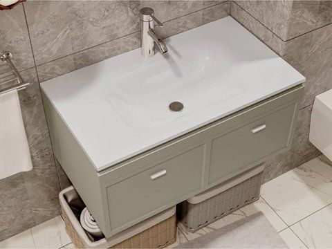 Умивальник на тумбу  JESSEL 12,4*80*45 Глянець Білий 0000748 15452 фото
