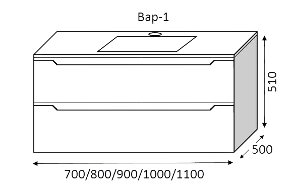 Тумба MARSAN MARTIN NEW 700 Вариант №1 + Раковина R25 акриловая КВАДРО 700 MARTIN-NEW-TUS700 фото