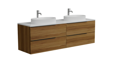 Тумба MARSAN CHESTER WOOD 1200(2) Варіант 7 + Стільниця акриловий камінь 1200(2) 24мм під настільний умивальник біла-глянцева CHESTERWOOD-TU12002-V7-SA фото