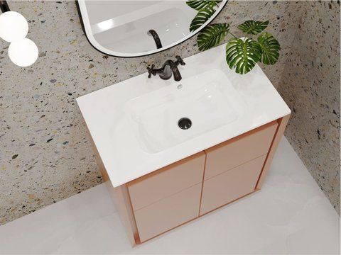 Умивальник на тумбу  DELLA 13,4*80*45 Глянець Білий 0000180 15390 фото