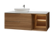 Тумба MARSAN CHESTER WOOD 1100 Варіант 3 + Стільниця скляна 1100 під настільний умивальник ліва/права CHESTERWOOD-TS1100-V3SS фото