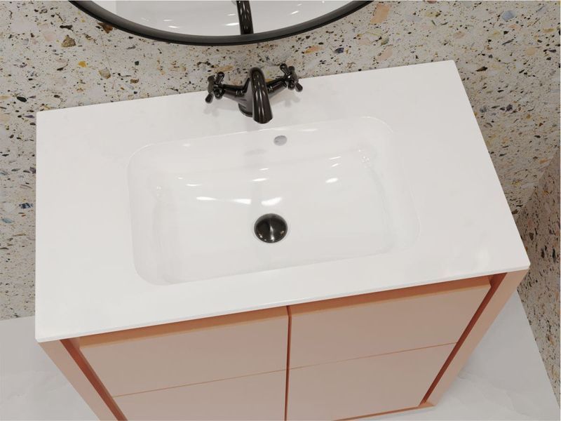 Умивальник на тумбу  DELLA 13,4*80*45 Глянець Білий 0000180 15390 фото