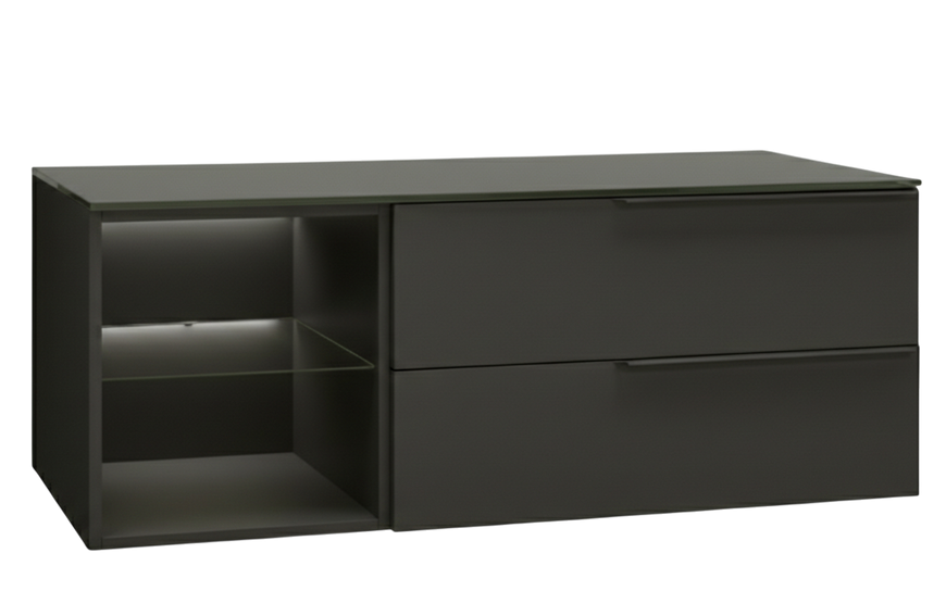 Тумба MARSAN CHESTER 1200 Варіант 3 + Стільниця скляна 1200 під настільний умивальник 13107 фото