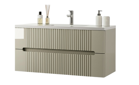 Тумба MARSAN MODESTE NEW 1200 Варіант №1 Деко 2 + Раковина MODESTE 1200 MODESTE-NEW-D2-TU1200T фото
