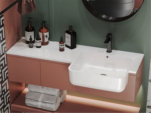 Умывальник на тумбу  FONTANA R 16*104,4*45 Глянец Белый 0000520 15663 фото