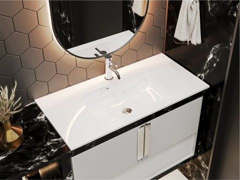 Умивальник на тумбу  DELLA 13,4*90*45 Глянець Білий 0000182 15391 фото
