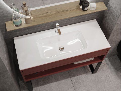 Умивальник на тумбу  DELLA 13,4*110,1*45,1 Глянець Білий 0000170 15393 фото