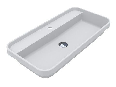 Умивальник врізний  OCEAN 14,2*80*40 Мат Білий 8813823 17451 фото