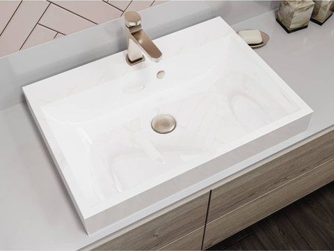 Умивальник на тумбу VARNA 12,6*59,7*41,8 Глянець Білий 0000254 15345 фото