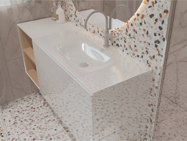 Умывальник на тумбу JESSEL 12,4*90*45 Глянец Белый 0000798 15458 фото