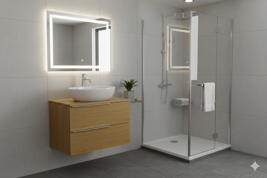 Тумба MARSAN CHESTER WOOD 700 Варіант 2 + Стільниця WOOD 700 під настільний умивальник ліва / права / центр CHESTERWOOD-TU700-V2STW фото