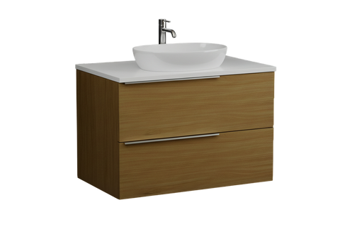 Тумба MARSAN CHESTER WOOD 700 Варіант 2 + Стільниця скляна 700 під настільний умивальник ліва / права / центр CHESTERWOOD-TS700-V2SS фото