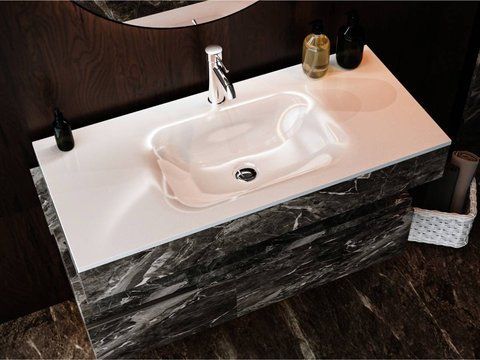 Умивальник на тумбу JESSEL 12,4*100*45 Глянець Білий 0000796 15459 фото