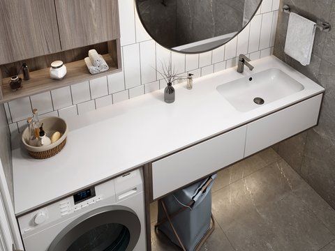Умивальник на тумбу  DELLA R 13,4*190*50 Глянець Білий 8813762 17460 фото