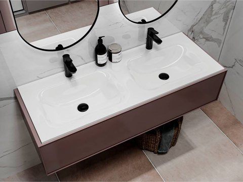Умивальник на тумбу JESSEL double 12*120*45 Глянець Білий 0000783 15460 фото
