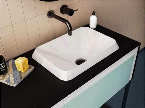 Умивальник врізний ALBENA 12,3*44*31 Глянець Білий 0000155 15348 фото