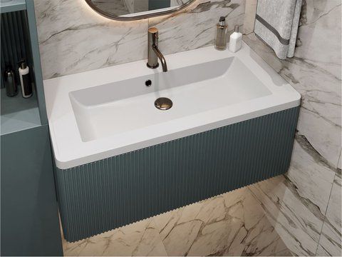 Умивальник на тумбу  TRES 12,5*90*43 Глянець Білий 0001542 15578 фото