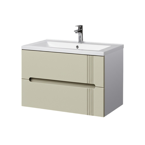 Тумба MARSAN MODESTE NEW 600 Варіант №1 Деко 1 беж + Раковина MODESTE 600 MODESTE-NEW-D1-TU600GR фото