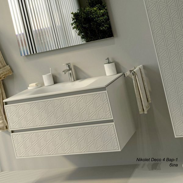 Тумба MARSAN NIKOLET 900 вариант №1 Деко 4 стеклянный умывальник NIKOLET-V1-DECO4-USM900 фото