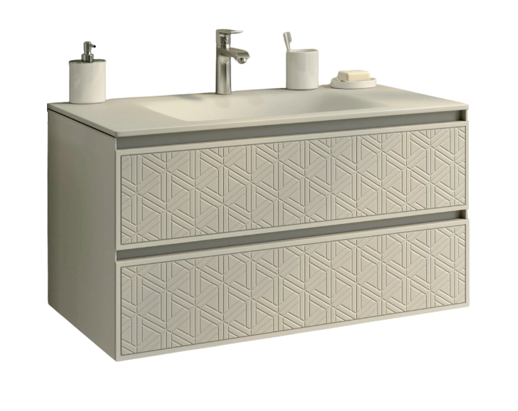 Тумба MARSAN NIKOLET 900 вариант №1 Деко 4 стеклянный умывальник NIKOLET-V1-DECO4-USM900 фото