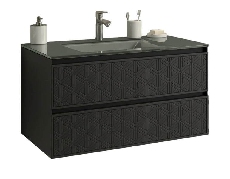 Тумба MARSAN NIKOLET 900 вариант №1 Деко 4 стеклянный умывальник NIKOLET-V1-DECO4-USM900 фото