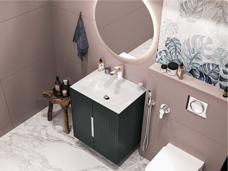 Умивальник на тумбу JESSEL 12,4*60*45 Глянець Білий 0000746 15470 фото