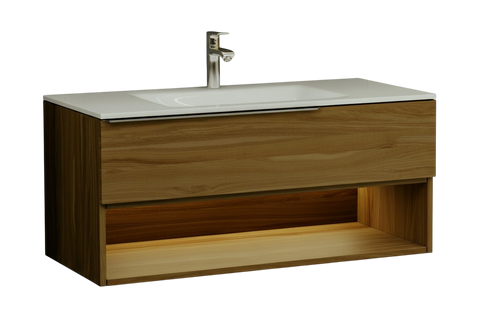 Тумба MARSAN CHESTER WOOD 900 Варіант 1 + Раковина акриловий камінь КВАДРО 900 білий глянець CHESTERWOOD-TU900-V1 фото