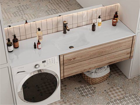 Умивальник на тумбу JESSEL 12,4*180*50 Глянець Білий 0002701 17150 фото