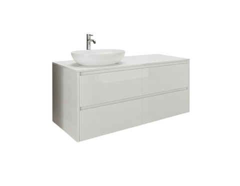 Тумба MARSAN ALEXIS 1200 Вариант-4 (синяя) + Столешница акриловый камень 1200 под настольный умывальник левая/правая/центр белая/матовая 12мм 13345 фото