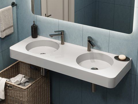 Умивальник підвісний LOOP double 11,7*119,7*44,8 Глянець Білий 8814001 17485 фото