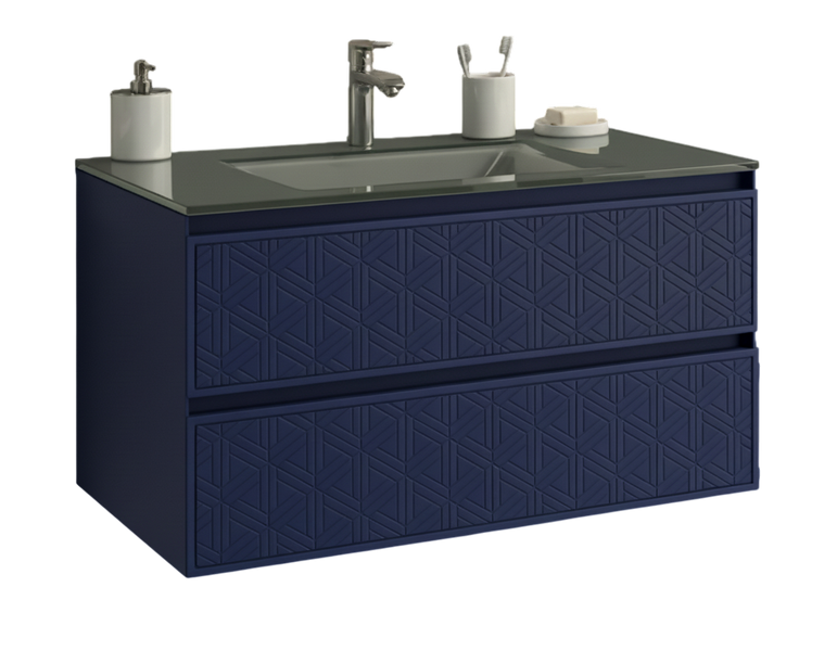 Тумба MARSAN NIKOLET 1200 варіант №1 Деко 4 скляний умивальник NIKOLET-V1-DECO4-USM1200 фото