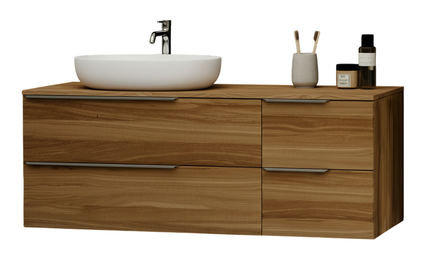 Тумба MARSAN CHESTER WOOD 1100 Вариант 7 + Столешница WOOD 1100 под настольный умывальник левая/правая CHESTERWOOD-TU1100-V7STW фото