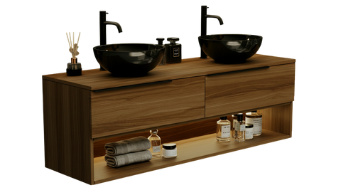 Тумба MARSAN CHESTER WOOD 1200 Варіант 9 + Стільниця WOOD 1200 під настільний умивальник CHESTERWOOD-TU1200-V9STW фото